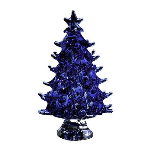 Glass Christmas Tree Decor with Star Blue