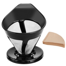 Stainless Steel Hand Drip Coffee Filter Pot with 30 Paper