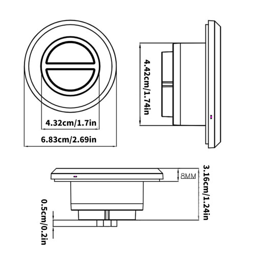 Electric Recliner Switch 2-Button 5-Pin Round Hand 2