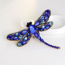 Dragonfly Hairpins Blue Rhinestones Alloy 1 Pack