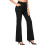 Women's Solid Fleece-Lined Yoga Pants 2