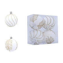 Velvet Christmas Balls White 2.36 Inch 4 Pack