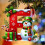 Red Initial Christmas Ornament Acrylic Snowman with Green 1