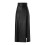 Women's Black Maxi Leather Skirt with High Split and 5