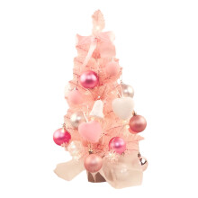 Pink Artificial Christmas Tree 17.7 Inch with Stand