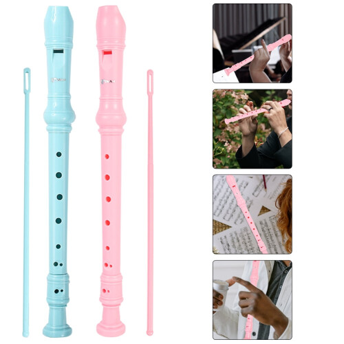 Soprano Recorder Assorted Colors Lightweight ABS 1 Set