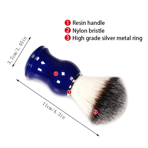 Men's Shaving Brush Blue Handle Soft Bristles 1 Piece 1