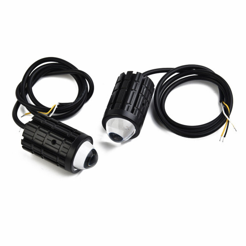 Motorcycle LED Spot Light Dual Color Yellow White 2 pcs 12V 1