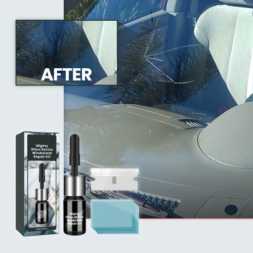 Windshield Repair Kit with Resin Liquid, Tools, and 2