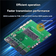 SXM2 to 2x SFF-8654 X16 PCI-E Adapter Card for P100 V100 300W Card PCIe Expansion Riser GPU Dual 8PIN
