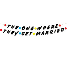Friends Themed Black Glitter Banner for Wedding Events