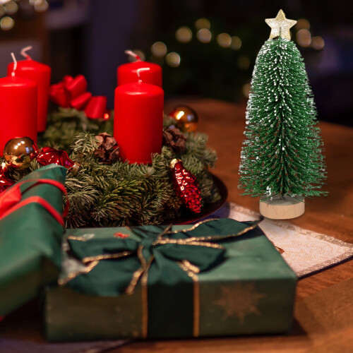 Green Plastic Christmas Tree Desktop Decoration 21x8x8 cm 2