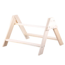 Chicken Stand Rack Beige Wooden for Parrot Exercise and