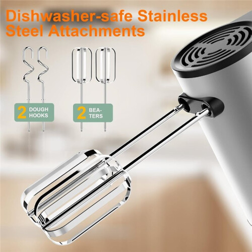 Electric Hand Mixer,600W Kitchen Handheld Mixer, Turbo Boost/Self-Control Speed + 5 Speed,Kitchen Mixer Eu Plug