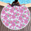 Microfiber Beach Towel Flamingo Round 150x150cm 3