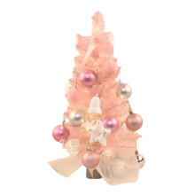 Pink Artificial Christmas Tree 17.7 Inch with Stand