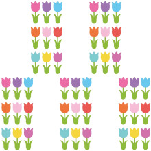 Spring Tulips Paper Cut Outs for Kids Art and Parties 45 pcs