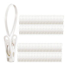60er-Pack Mehrzweck-Wäschehaken mit Kunststoffseil-Klammern für Babykleidung und Kleiderschrankorganisation
