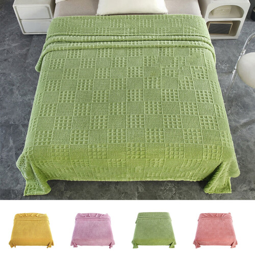 Polyester Fleece Throw Blanket Green 100x150cm