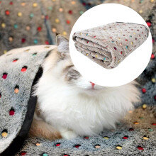 Soft Flannel Pet Blanket for Dogs Cats Rabbits Beige Dot