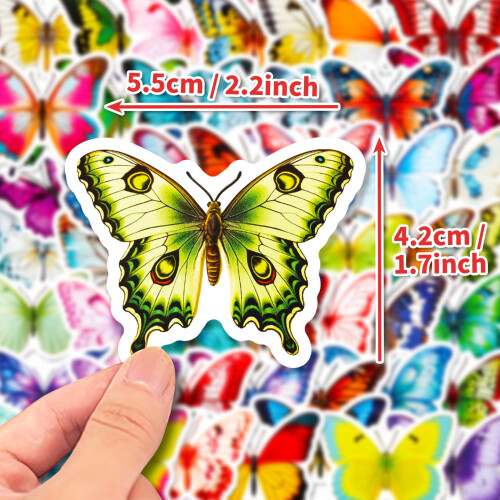 Butterfly Stickers Colorful Waterproof 50-Pack 1