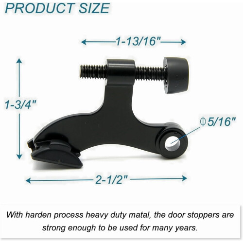 Hinge Pin Door Stopper Black Adjustable Heavy Duty 4 Pack 2