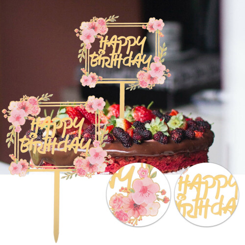 Acrylic Cake Topper with Happy Birthday Words 2