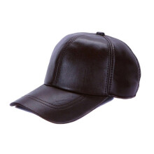 Men's Real Sheepskin Leather Baseball Cap Casual Fall