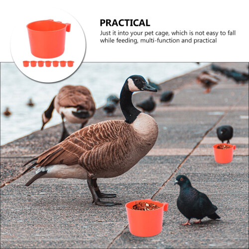 Red Plastic Bird Feeder Cups for Parrot Cage 4-Pack 2
