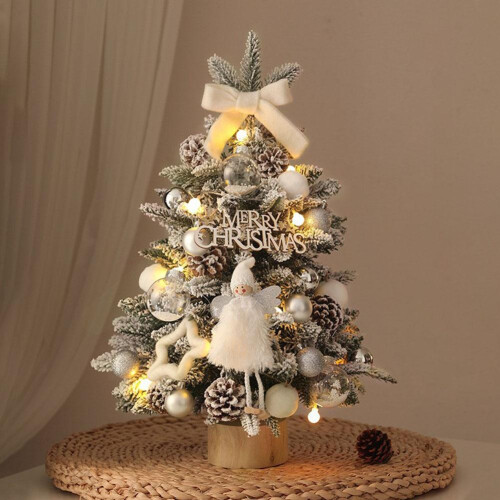 Miniature Pre-lit Christmas Tree 17.7 Inch Pine Tabletop 2