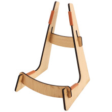 Chocolate L-Shaped Wood Guitar Stand for Small Guitars
