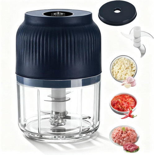 Electric Garlic Chopper Portable USB Rechargeable Mincer