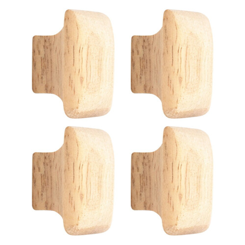Wooden Cabinet Knobs Square Gold Handles 4-Pack