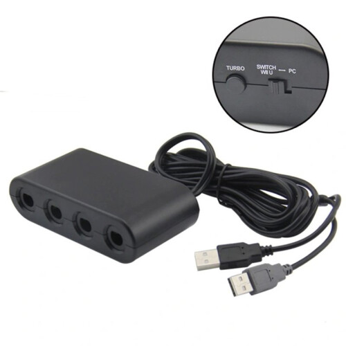 4-Poorts Converter voor GameCube GC-Controllers USB-Adapterconverter