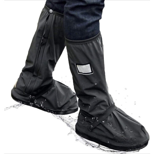 Waterproof Shoe Covers Reusable Foldable Black