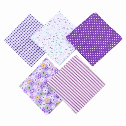 Cotton Fabric Squares Floral Print 50x50cm 5-Pack