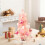Pink Artificial Christmas Tree 17.7 Inch with Stand 2
