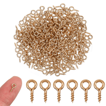 Gold Tone Screw Eye Pins for Jewelry Making 300 PCS