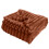 Fuzzy Ribbed Throw Blanket Coffee 78.7x59 Inch 1