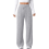 Women's Fleece Joggers Wide Leg Gray 1