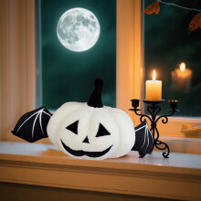 Winged Pumpkin Throw Pillow Decorative Fall Sofa Cushion