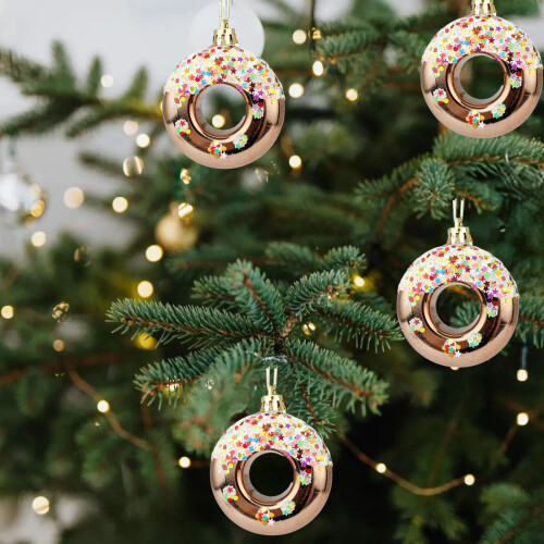 Plastic Star Tree Topper and Donut Candy Bagel Decorations