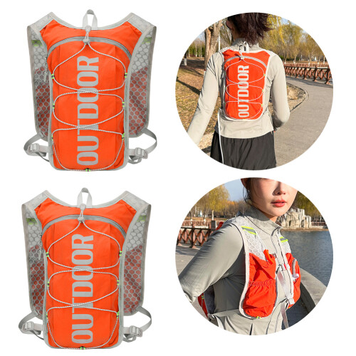 Nylon Foldable Waterproof Backpack Orange 1