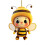Yellow Acrylic Bee Ornament 3.1 inch 1