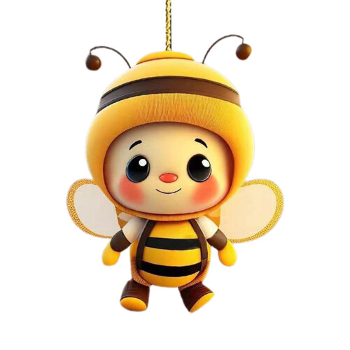 Yellow Acrylic Bee Ornament 3.1 inch