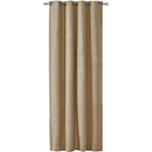 Einzelner halbtransparenter Leinen-Vorhang mit Ösen, Beige, 140 x 245 cm — gardinenschal wohnzimmer