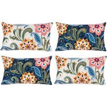 Poszewki na Poduszki Dekoracyjne Boho Wzorzyste Kwiaty 4 szt 30 x 50 cm