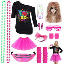 Damski Strój Kostium Przebranie Lata 80 Halloween Retro Neon Disco L