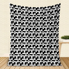Fleece Throw Blanket Black and White Checkered 50x60 Inches