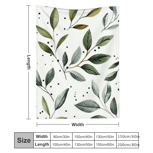 Green Leaf Flannel Blanket 60x80 in Soft Warm Durable 2